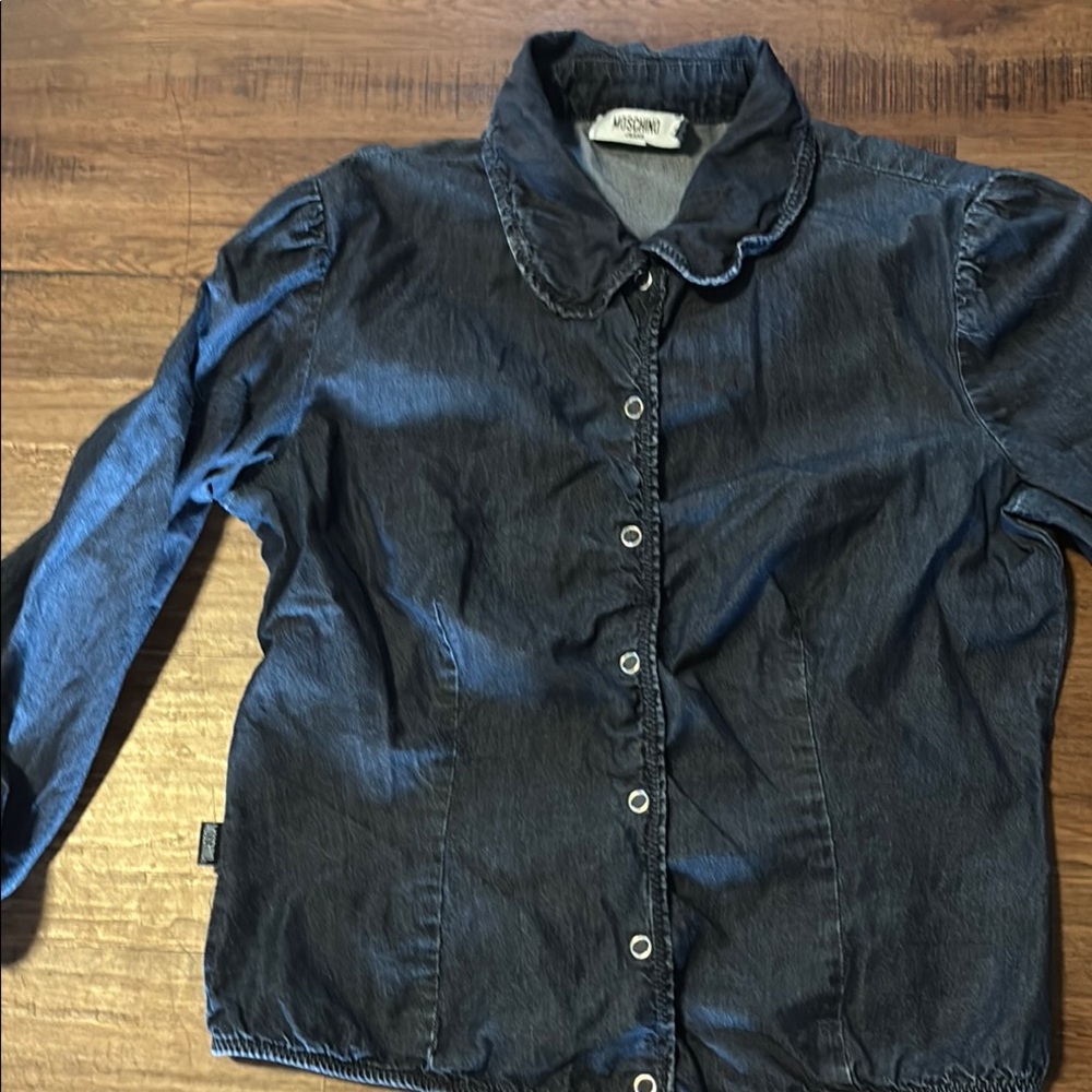 Moschino Black Denim Crop Top